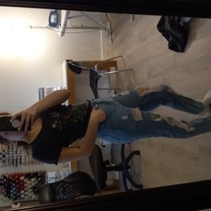 Black tee with flowers, from kohl's, in size xs